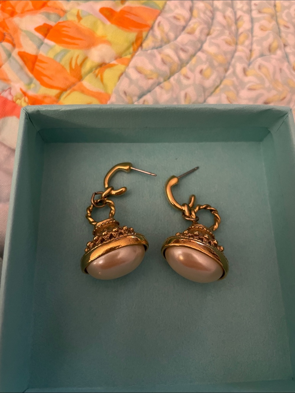 Gold Pearl Drop Earrings - Women Jewelry